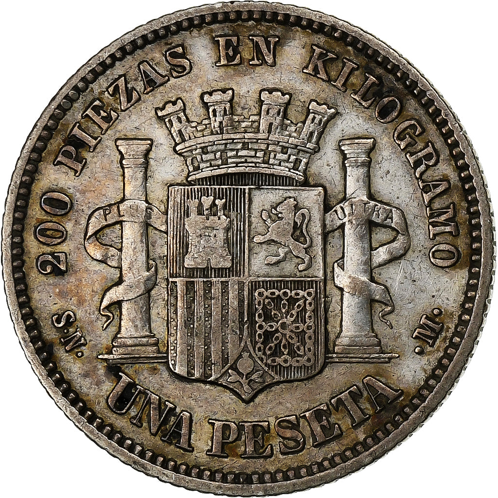 Spain, Provisional Government, Peseta, 1869, Madrid, Silver, EF(40-45), KM:652