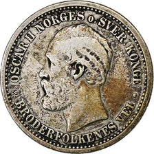Norway, Oscar II, 50 Öre, 1875, Silver, VF(30-35), KM:346