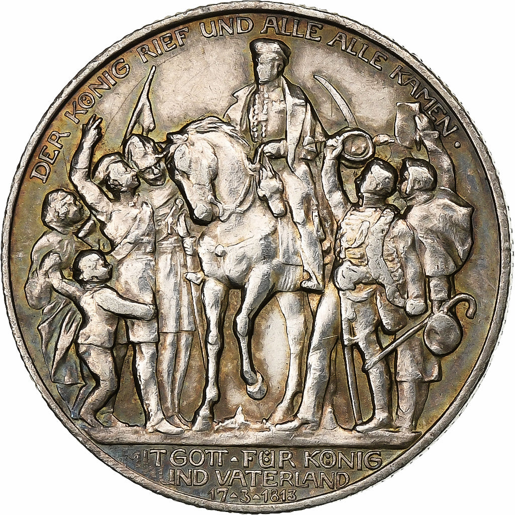 German States, PRUSSIA, Wilhelm II, 2 Mark, 1913, Berlin, Silver, EF(40-45)