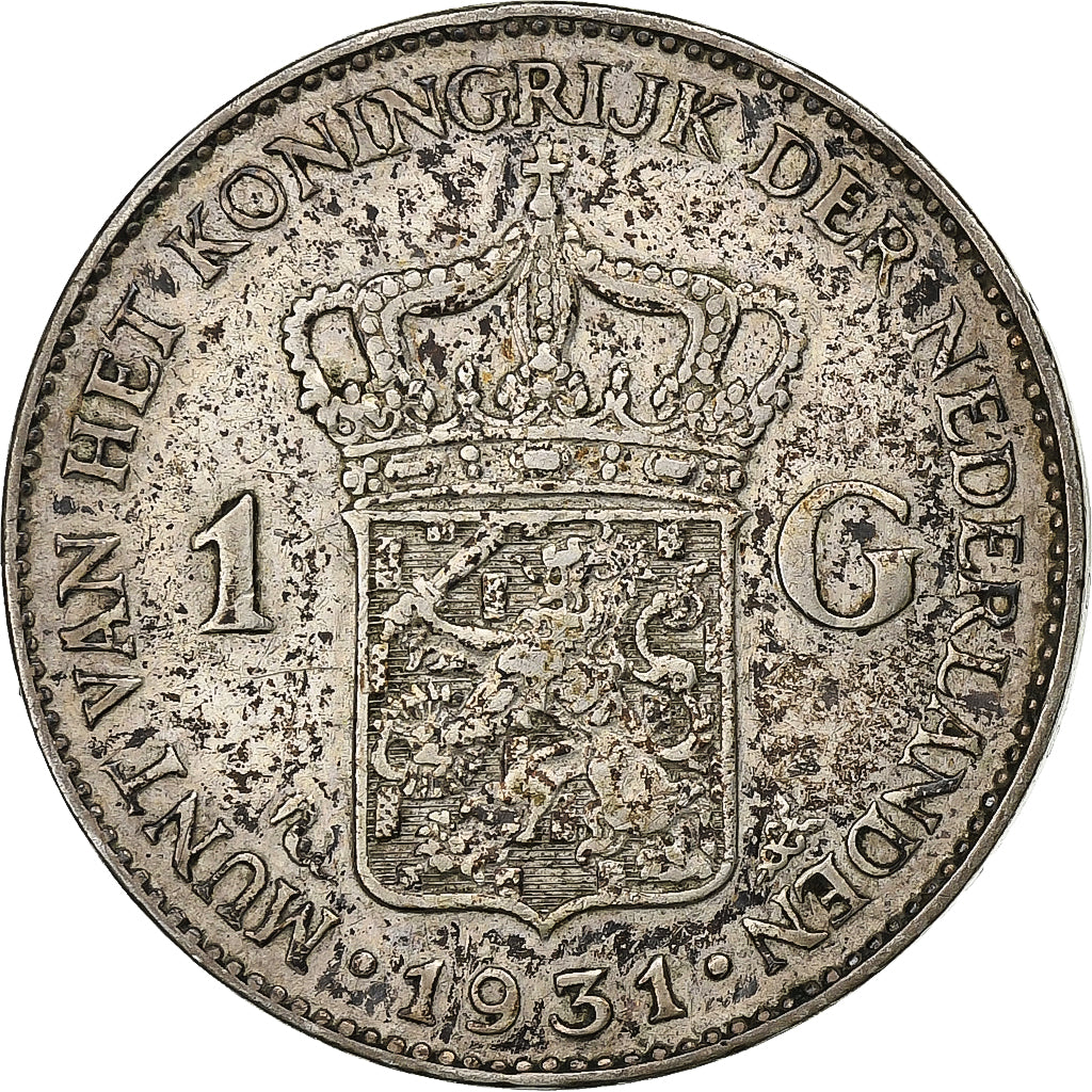 Netherlands, Wilhelmina I, Gulden, 1931, Silver, EF(40-45), KM:161.1