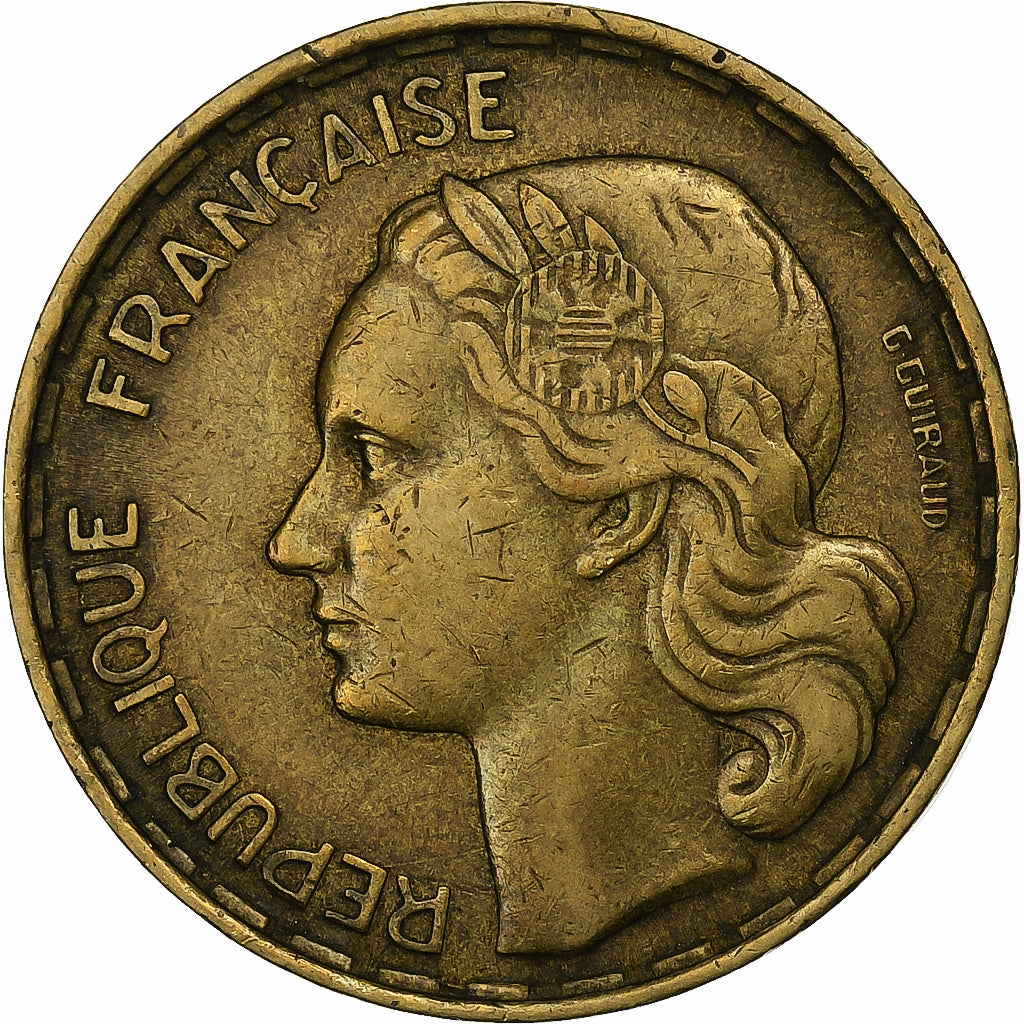 Frankreich, 50 Francs, Guiraud, 1954, Beaumont - Le Roger, Aluminum-Bronze, SS
