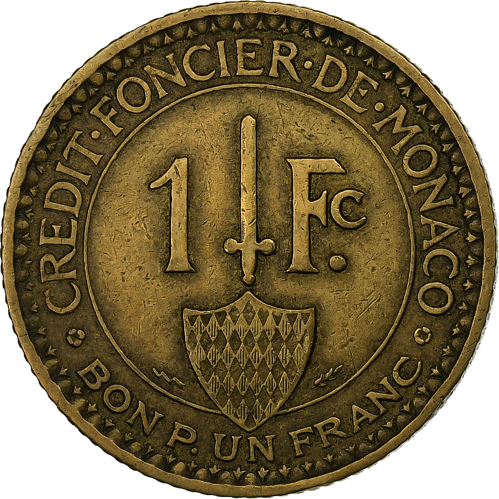 Monaco, Louis II, Franc, 1926, Poissy, Aluminum-Bronze, EF(40-45)