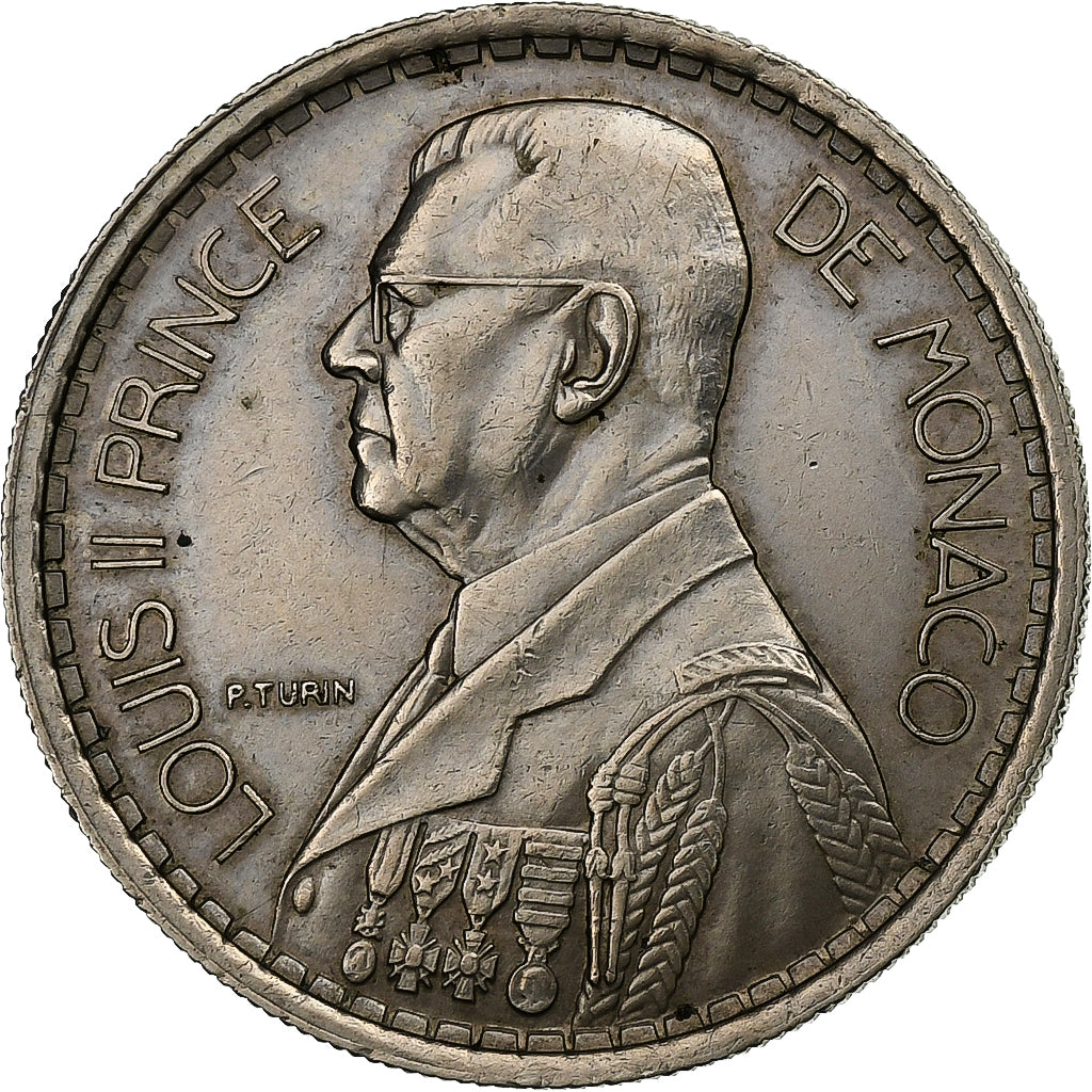 Monaco, Louis II, 10 Francs, 1946, Paris, Copper-nickel, AU(50-53)