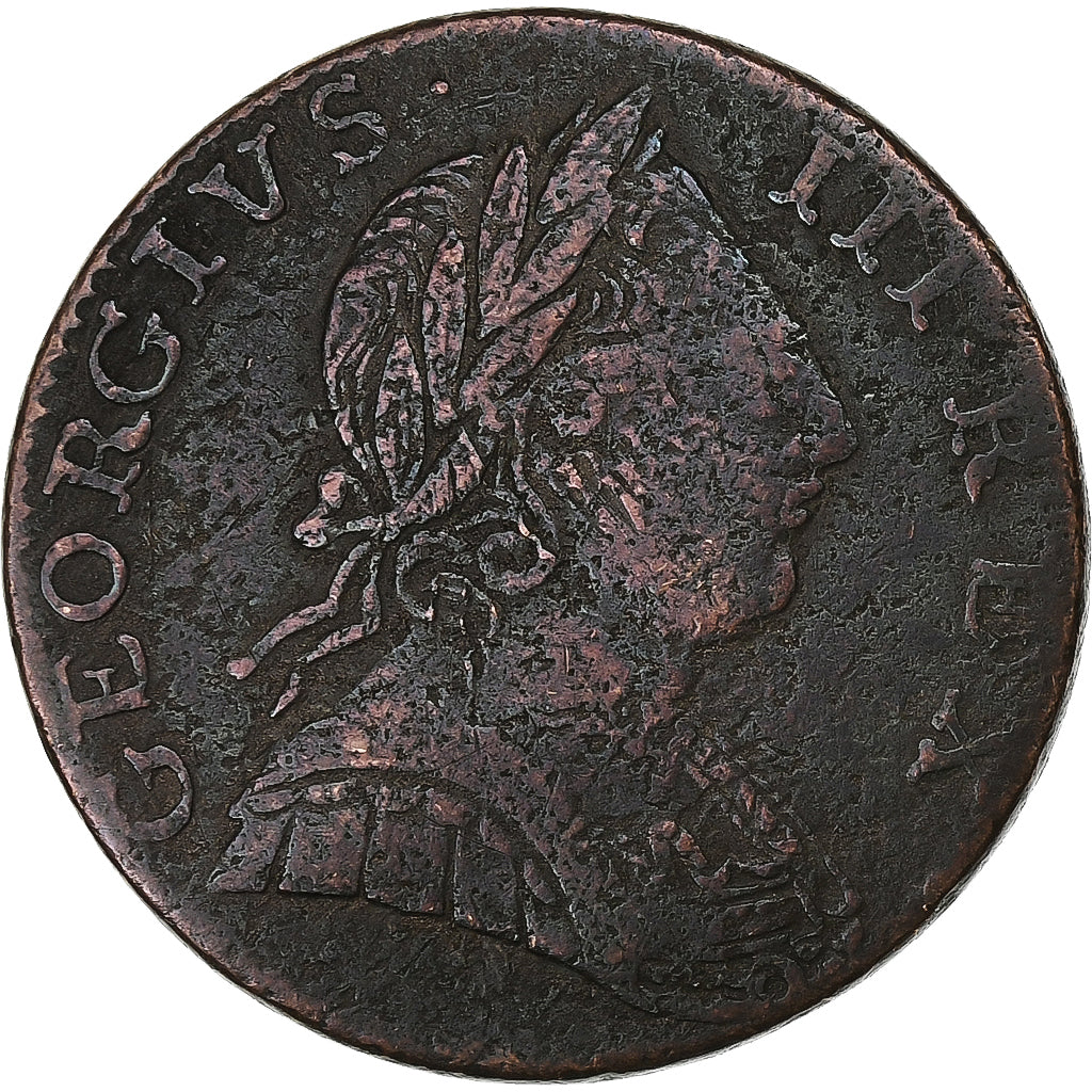 Great Britain, George III, 1/2 Penny, 1775, Copper, F(12-15), KM:601