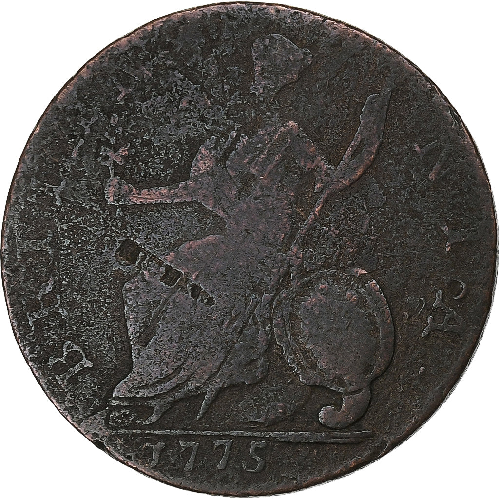 Great Britain, George III, 1/2 Penny, 1775, Copper, F(12-15), KM:601