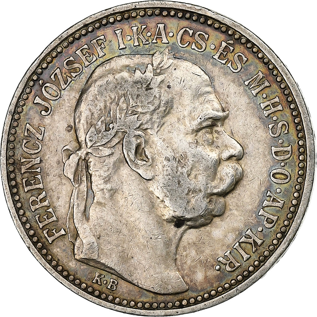 Hongrie, Franz Joseph I, Korona, 1912, Kormoczbanya, Argent, TTB, KM:492
