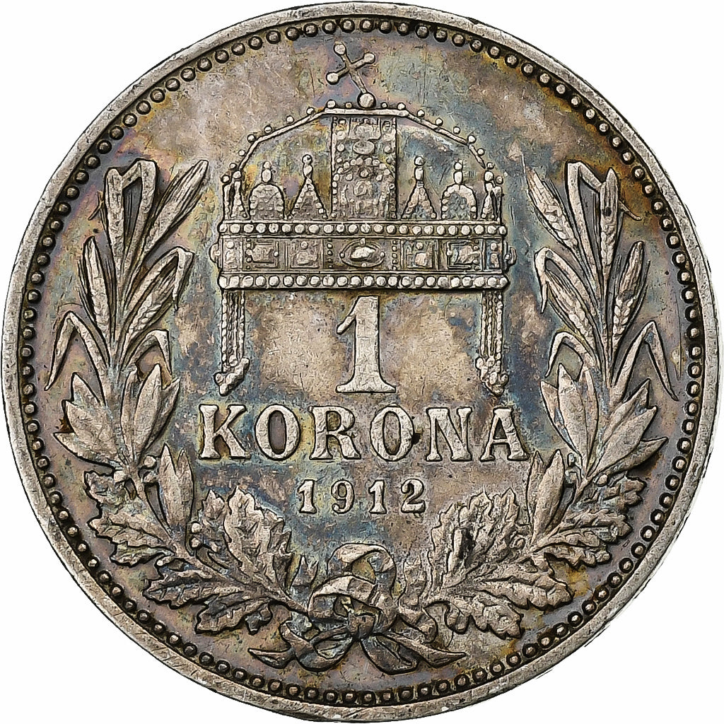 Hongrie, Franz Joseph I, Korona, 1912, Kormoczbanya, Argent, TTB, KM:492