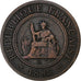 FRENCH COCHIN CHINA, Cent, 1885, Paris, Bronze, VF(20-25), Lecompte:15, KM:3