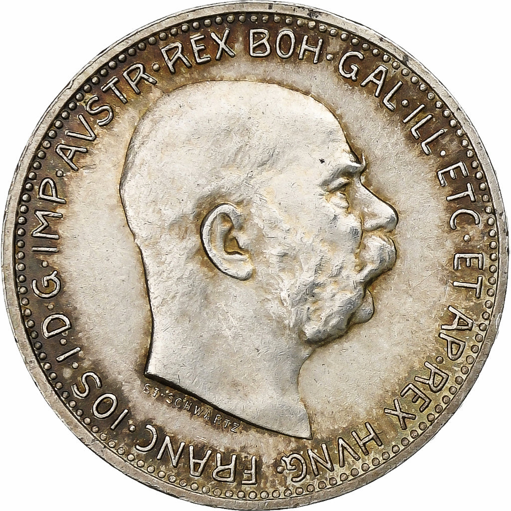 Austria, Franz Joseph I, Corona, 1913, Argento, BB+, KM:2820