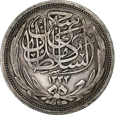 Egypt, Hussein Kamil, 10 Piastres, 1916, Silver, EF(40-45), KM:319