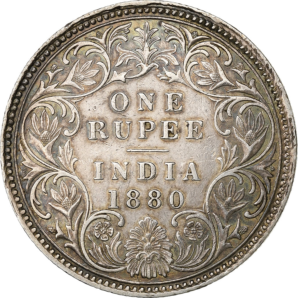 INDIA-BRITISH, Victoria, Rupee, 1880, Bombay, Silver, EF(40-45), KM:492