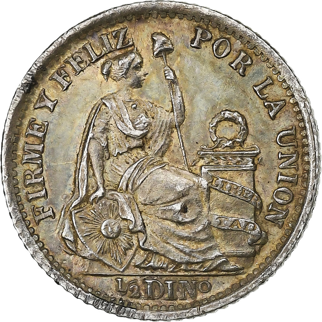 Peru, 1/2 Dinero, 1902, Lima, Silver, AU(55-58), KM:206.2
