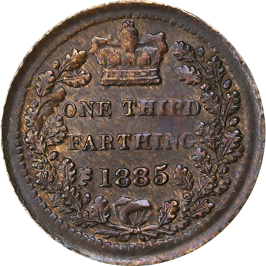 Great Britain, Victoria, 1/3 Farthing, 1885, Bronze, AU(55-58), KM:750