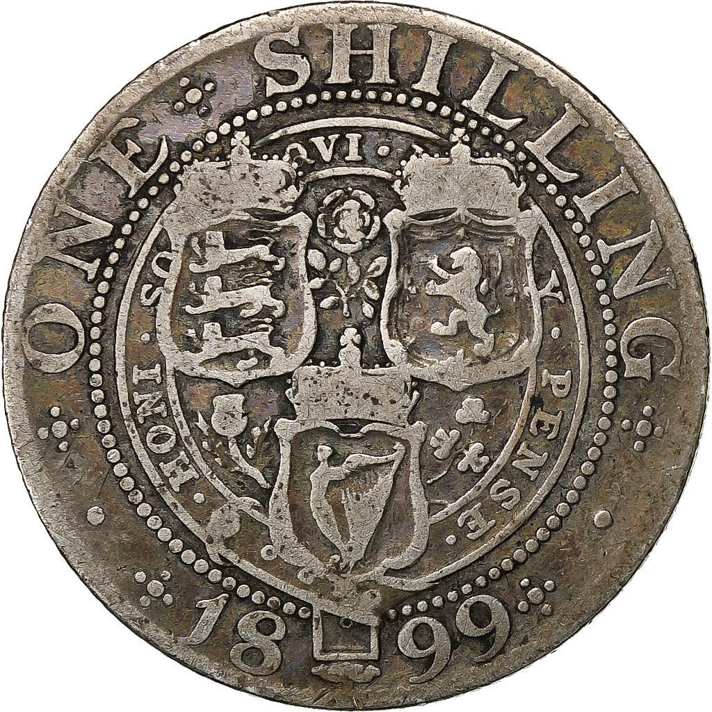 Gran Bretaña, Victoria, Shilling, 1899, Plata, BC+, KM:780