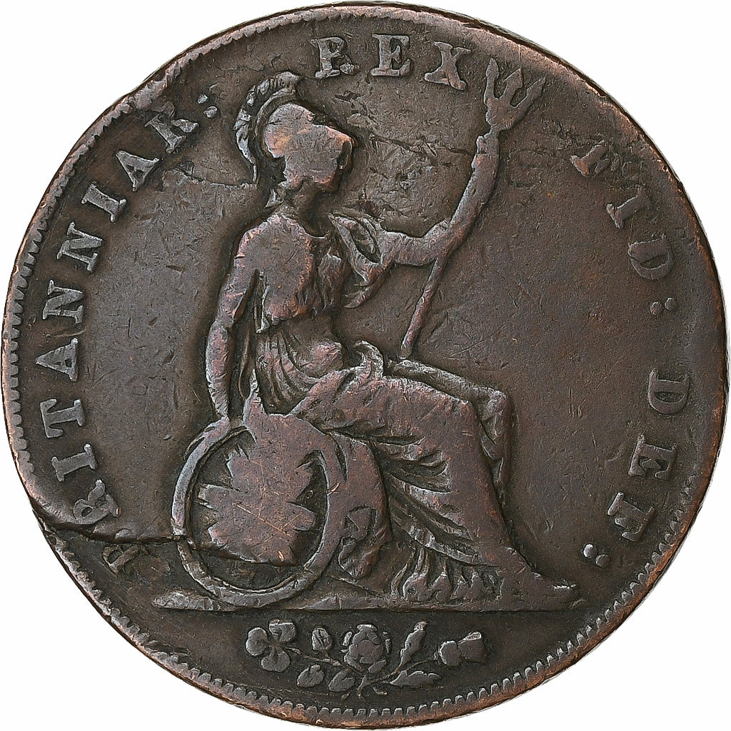 Great Britain, George IV, 1/2 Penny, 1827, Copper, VF(20-25), KM:692