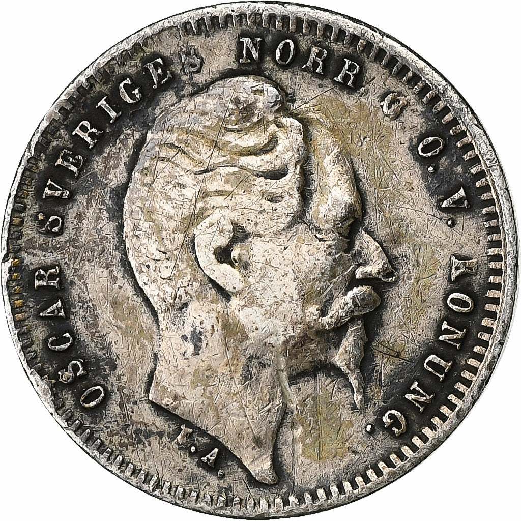Sweden, Oscar I, 25 Öre, 1859, Silver, VF(30-35), KM:684