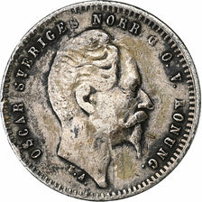 Sweden, Oscar I, 25 Öre, 1859, Silver, VF(30-35), KM:684