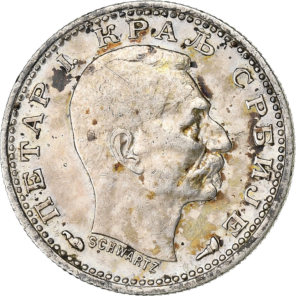 Serbia, Peter I, 50 Para, 1915, Silver, EF(40-45), KM:24.1