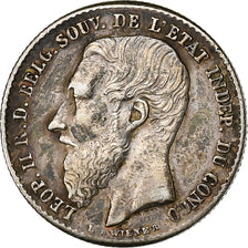 CONGO FREE STATE, Leopold II, 50 Centimes, 1887, Silver, EF(40-45), KM:5