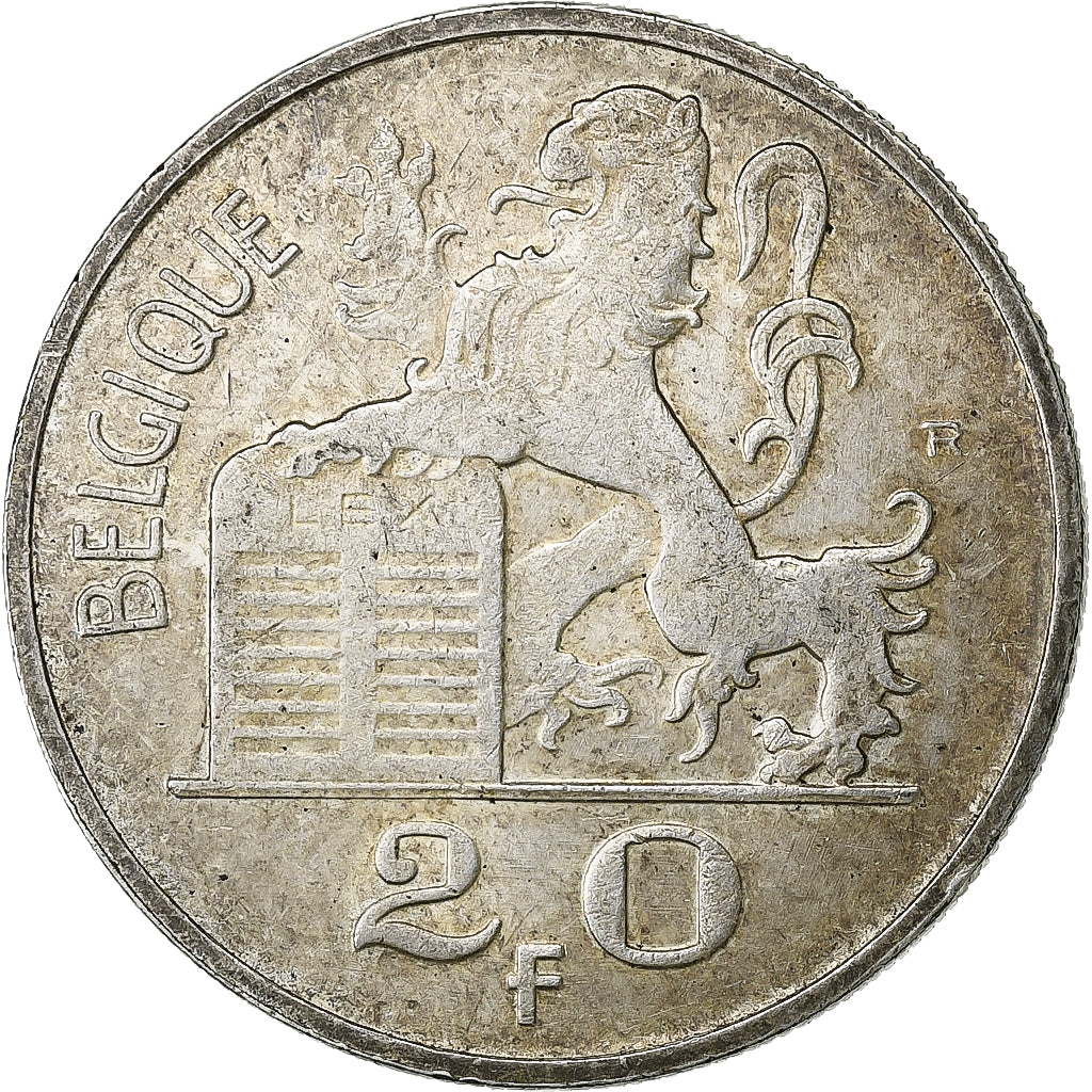 Belgio, Baudouin I, 20 Francs, 20 Frank, 1953, Argento, BB, KM:140.1