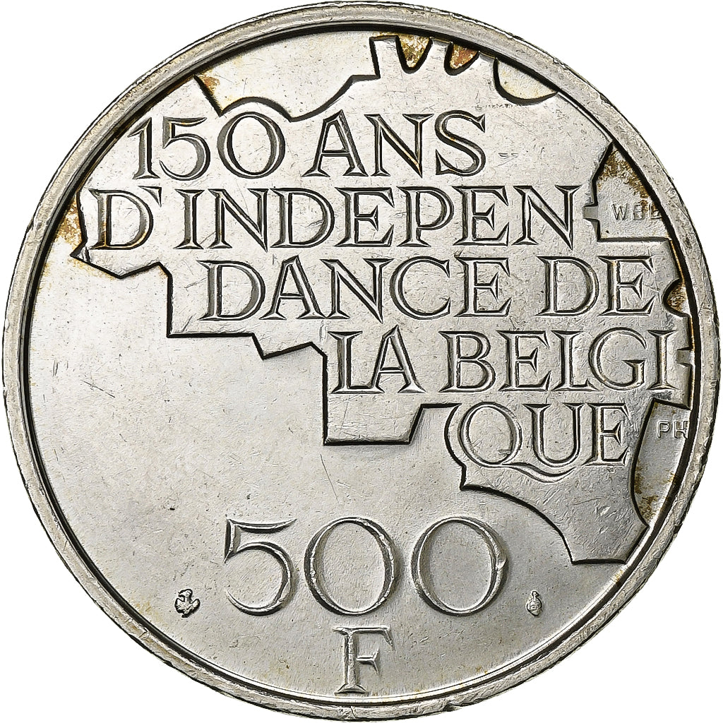 Belgium, Baudouin I, 500 Francs, 500 Frank, 1980, Brussels, Silver Clad