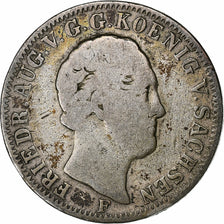 German States, SAXONY-ALBERTINE, Friedrich August II, 1/6 Thaler, 1/4 Gulden