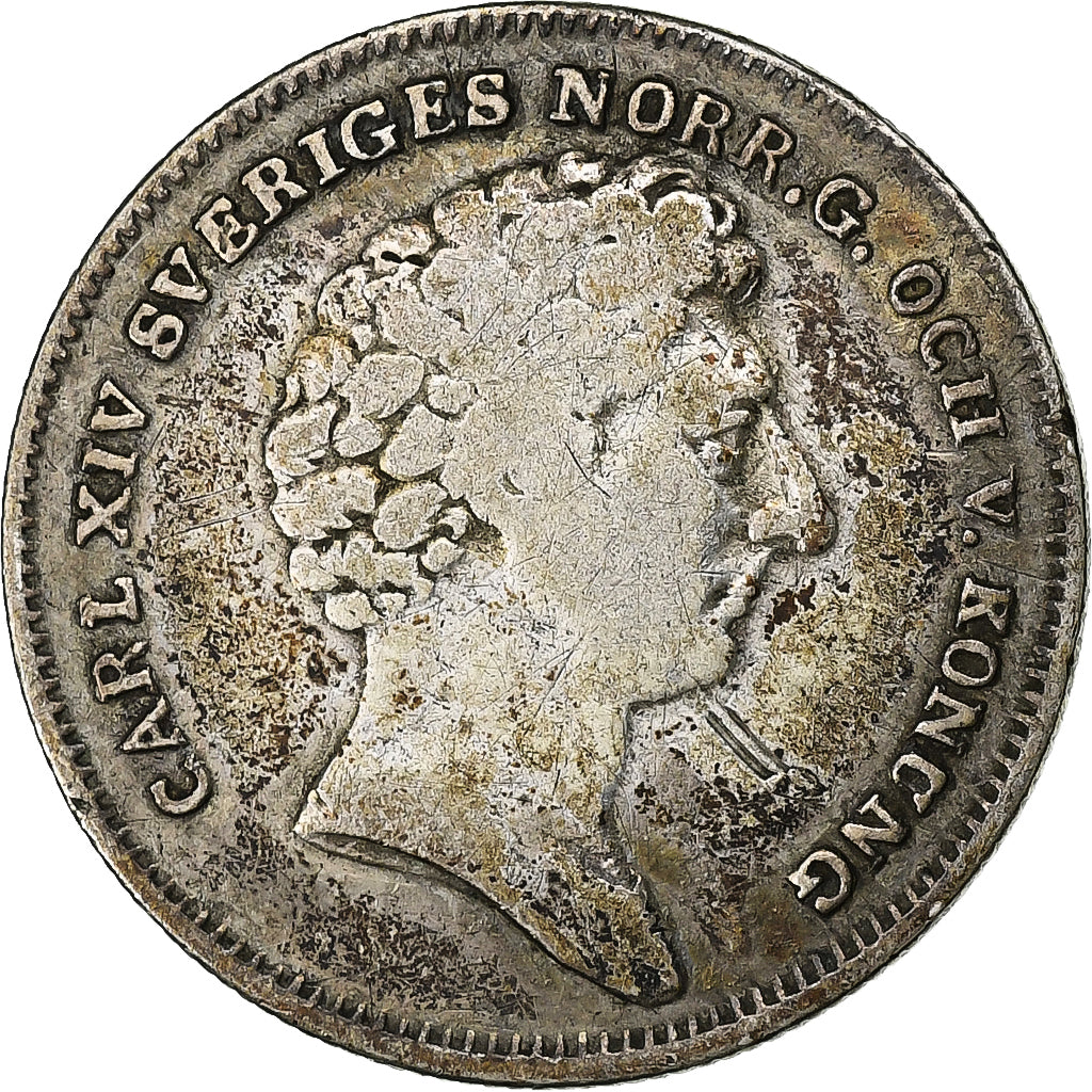Sweden, Carl XIV Johan, 1/8 Riksdaler, 1833, Silver, VF(20-25), KM:626