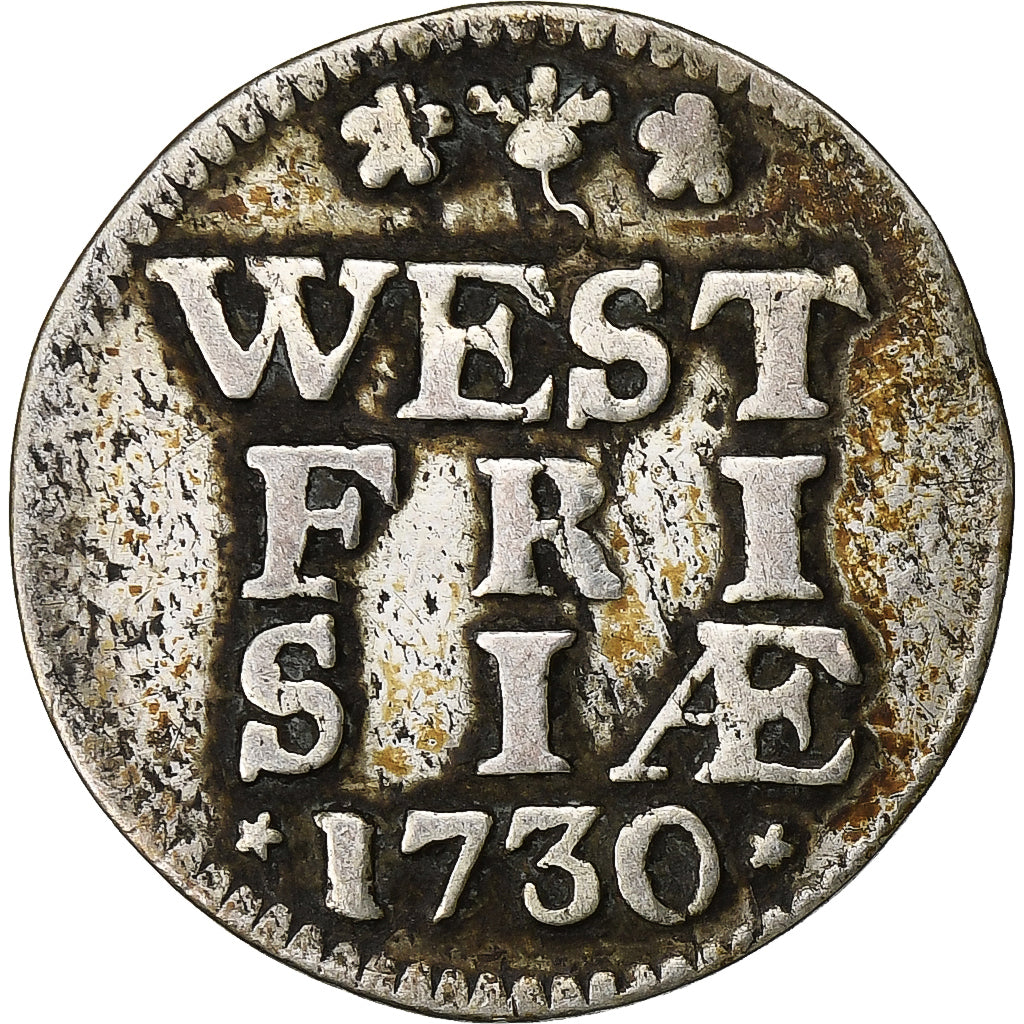 Holandia, WEST FRIESLAND, 2 Stuivers, Double Wapenstuiver, 1730, Srebro