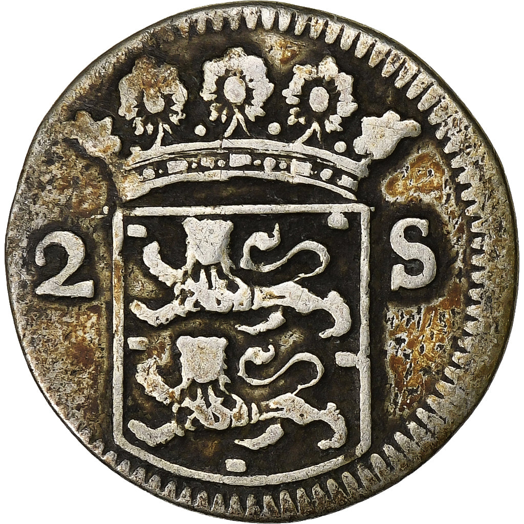 Holandia, WEST FRIESLAND, 2 Stuivers, Double Wapenstuiver, 1730, Srebro