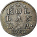 Holandia, HOLLAND, 2 Stuivers, Double Wapenstuiver, 1755, Srebro, AU(50-53)
