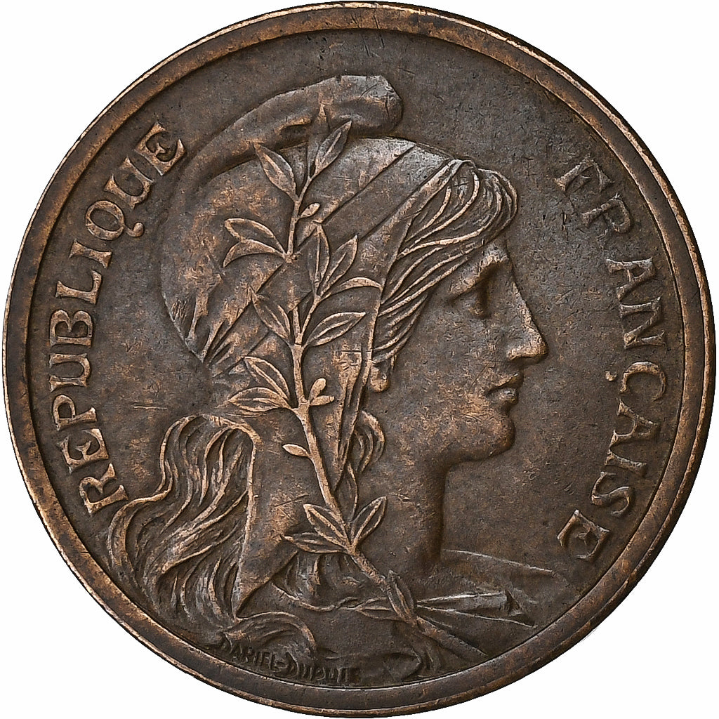 France, 2 Centimes, Dupuis, 1908, Paris, Bronze, EF(40-45), KM:841