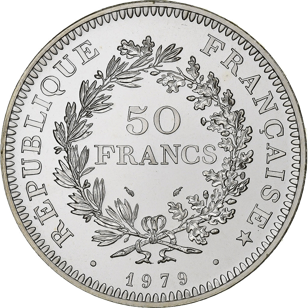France, 50 Francs, Hercule, 1979, Paris, Silver, MS(65-70), Gadoury:882