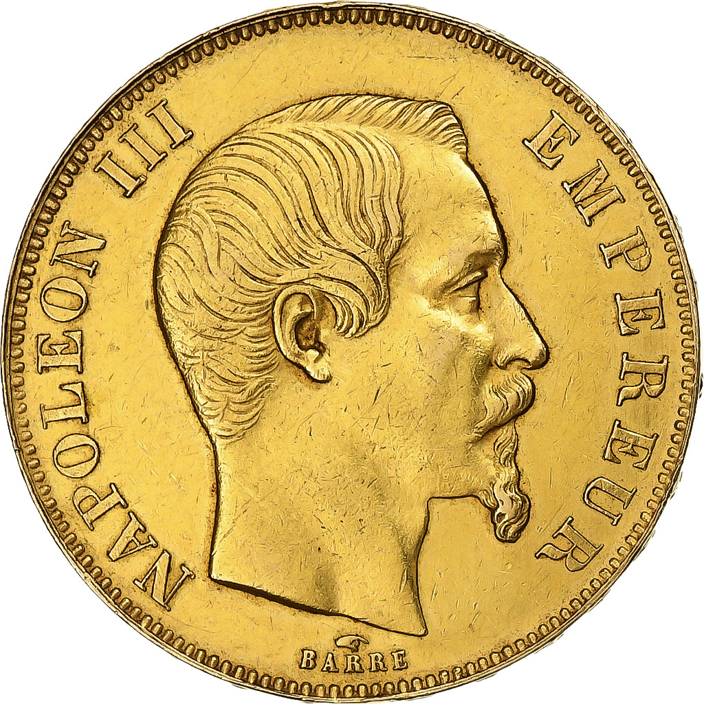 France, Napoleon III, 50 Francs, 1857, Paris, Gold, AU(50-53), Gadoury:1111