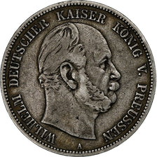 German States, PRUSSIA, Wilhelm I, 5 Mark, 1876, Berlin, Silver, VF(30-35)
