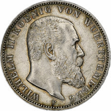 German States, WURTTEMBERG, Wilhelm II, 3 Mark, 1908, Freudenstadt, Silver