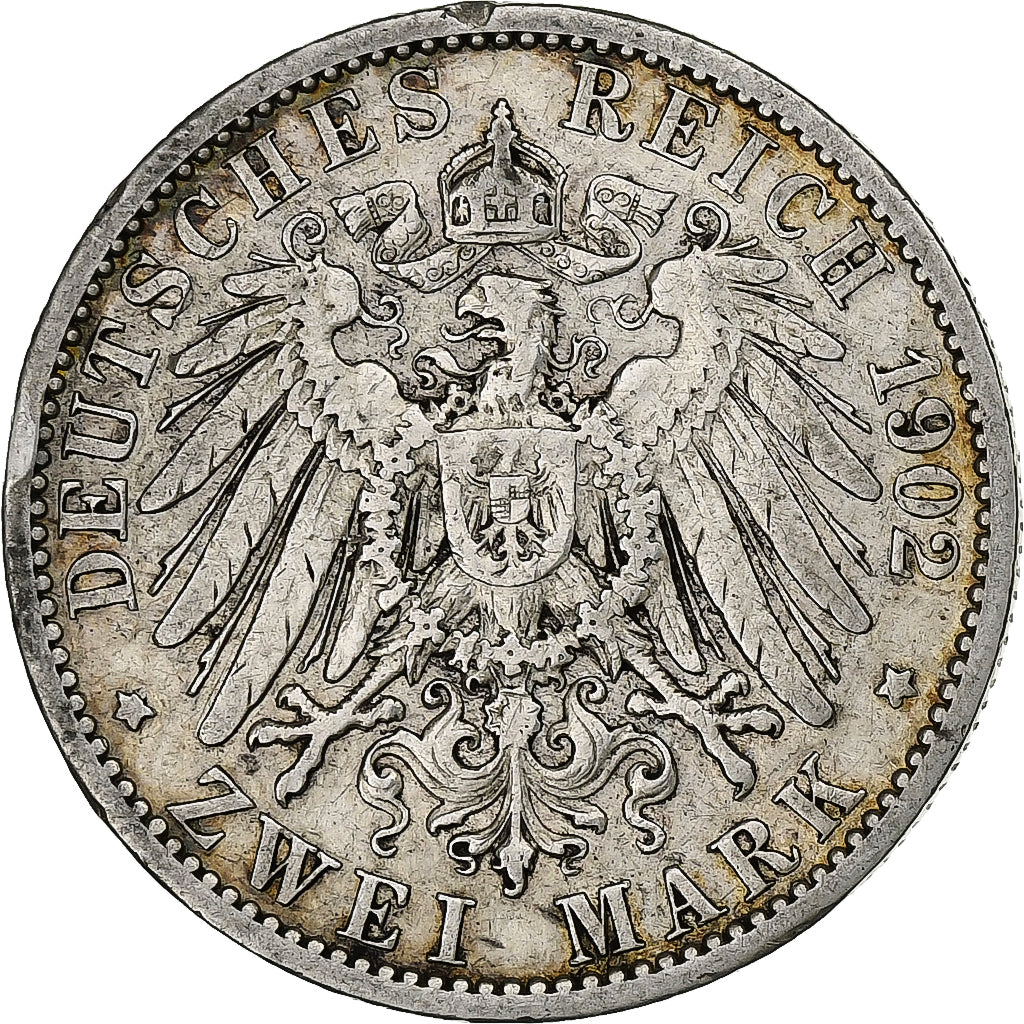 German States, PRUSSIA, Wilhelm II, 2 Mark, 1902, Berlin, Silver, EF(40-45)