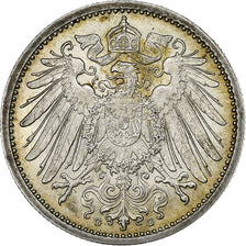 GERMANY - EMPIRE, Wilhelm II, Mark, 1914, Karlsruhe, Silver, AU(50-53), KM:14