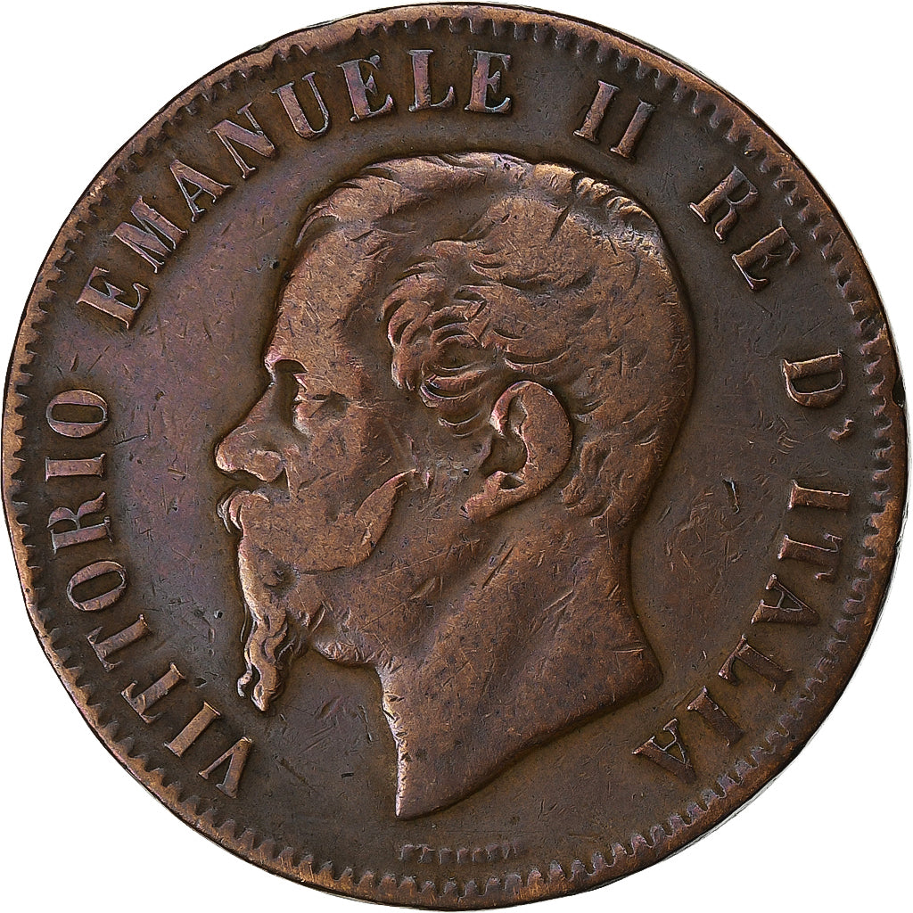 Italy, Vittorio Emanuele II, 10 Centesimi, 1863, Copper, VF(30-35), KM:11.2