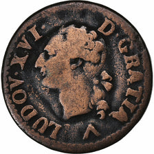 Frankreich, Louis XVI, Liard, Liard, 1779, Lille, Kupfer, S, Gadoury:349
