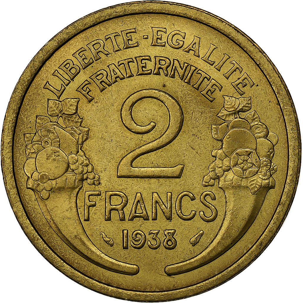 France, 2 Francs, Morlon, 1938, Paris, Aluminum-Bronze, AU(55-58), KM:886