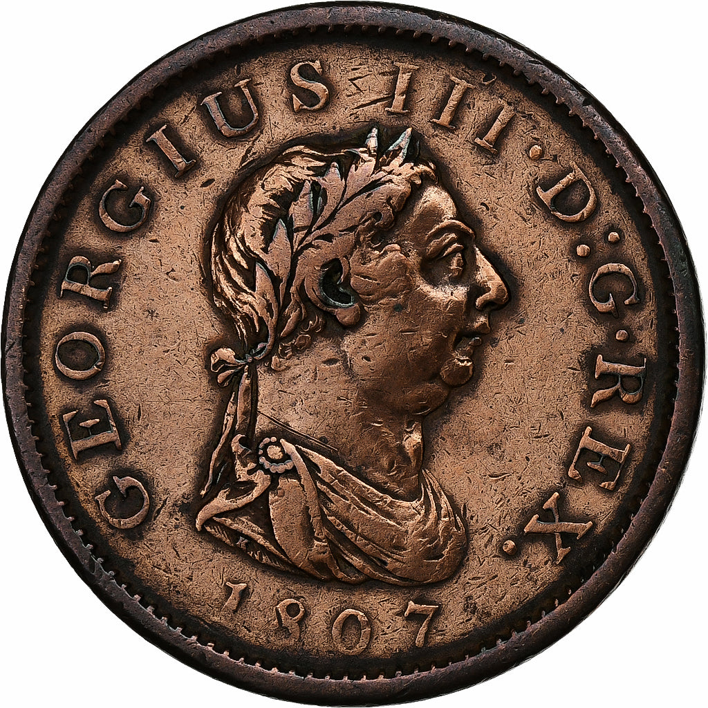 Großbritannien, George III, Penny, 1807, Kupfer, SS, KM:663