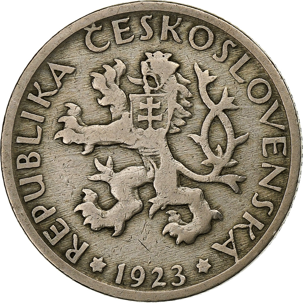 Checoslovaquia, Koruna, 1923, Cobre - níquel, MBC, KM:4