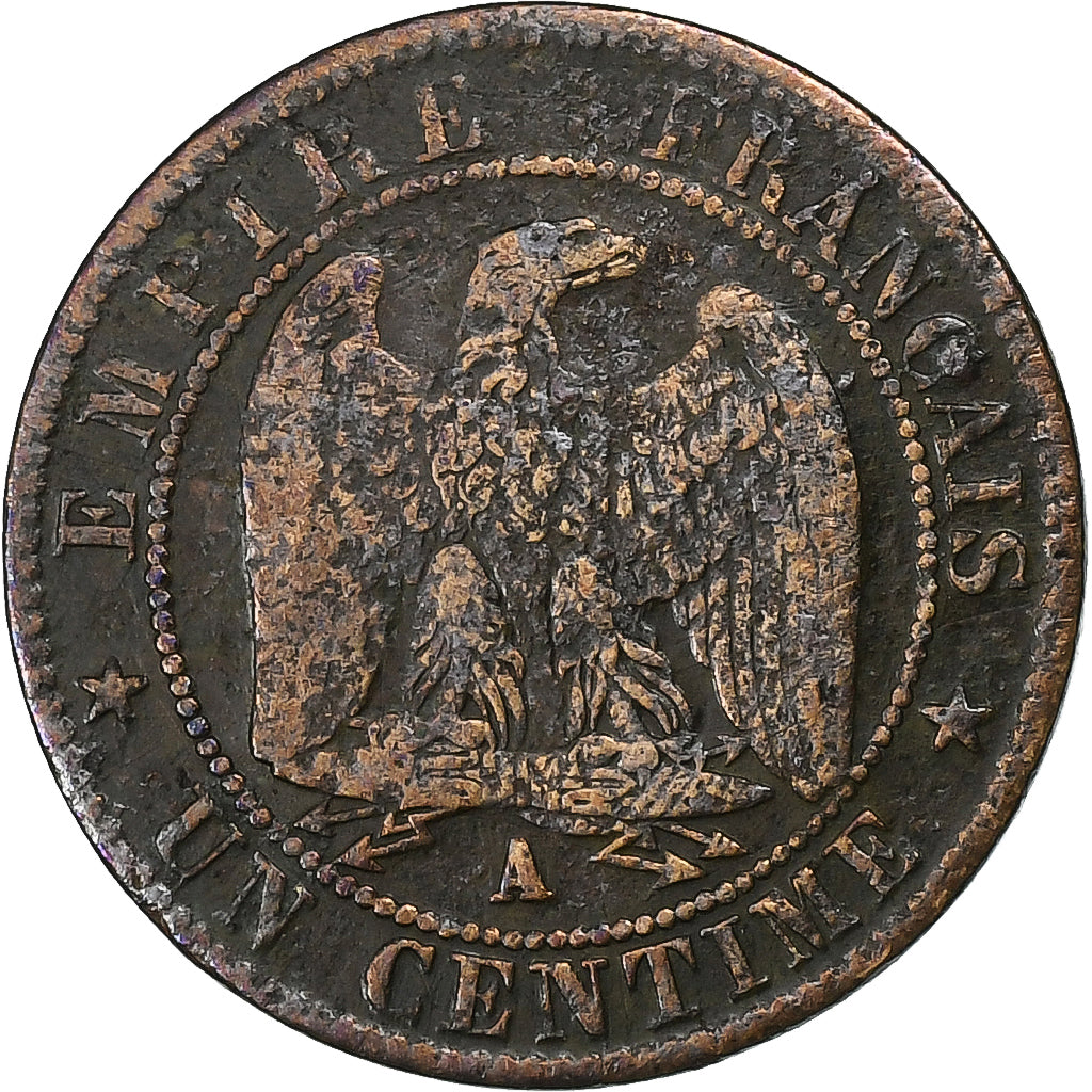 France, Napoléon III, Centime, 1862, Paris, Bronze, TB, Gadoury:87, KM:775.1