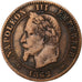 Frankrijk, Napoleon III, 2 Centimes, 1862, Bordeaux, Bronzen, ZF, Gadoury:104