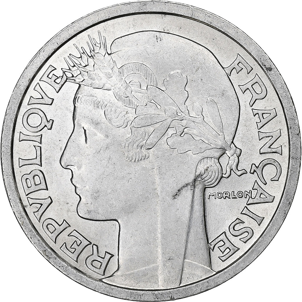 França, 2 Francs, Morlon, 1958, Paris, Coruja, Alumínio, MS(60-62)