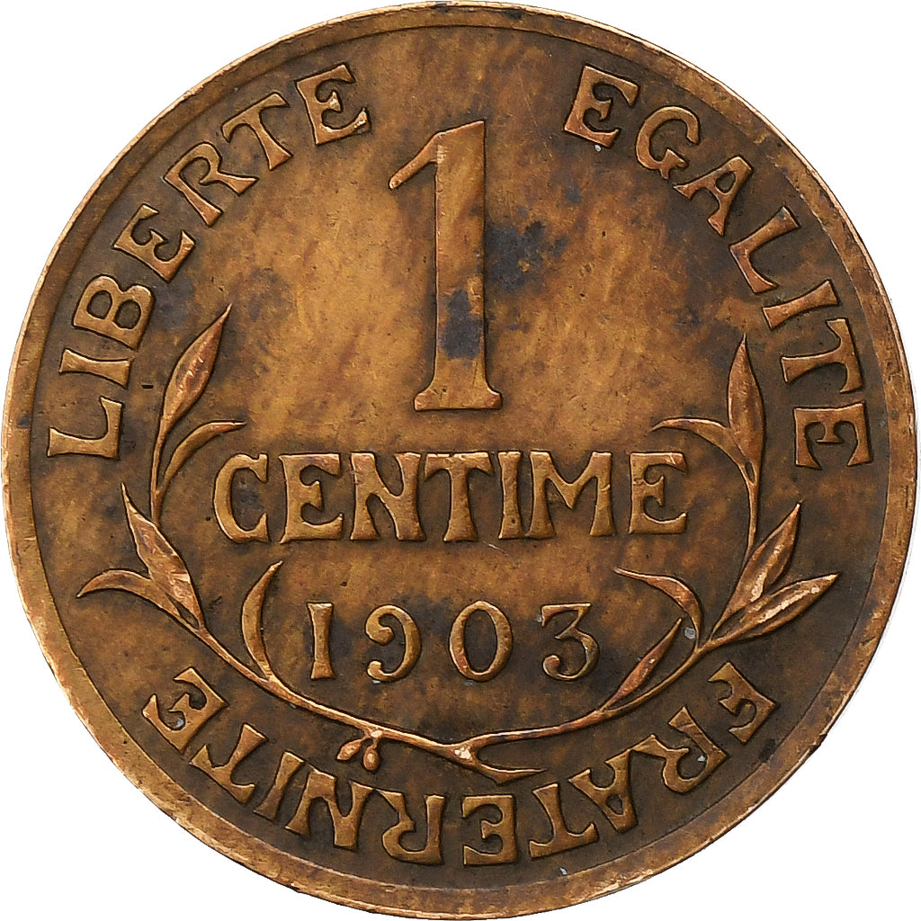 França, Centime, Dupuis, 1903, Paris, Bronze, EF(40-45), Gadoury:90, KM:840