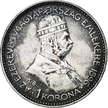 Ungarn, Franz Joseph I, Korona, 1896, Budapest, Silber, SS, KM:487