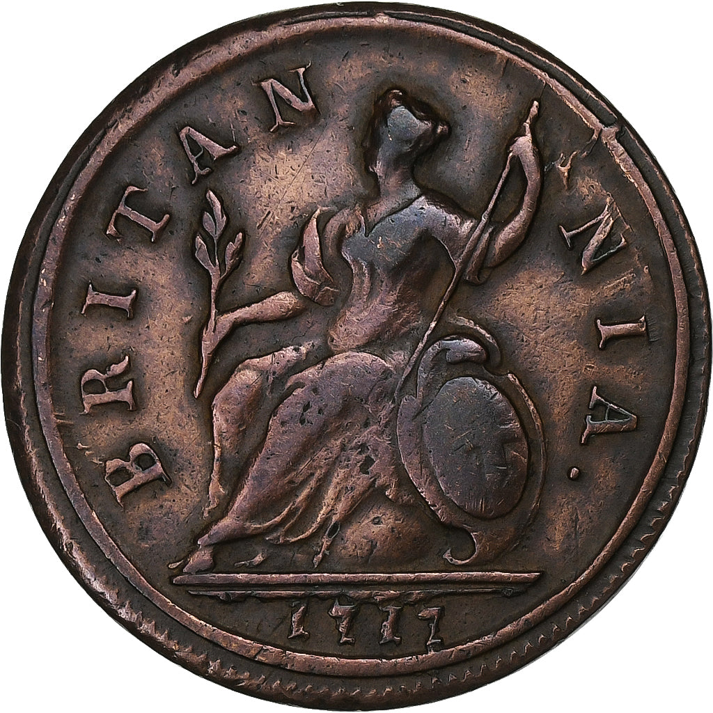 Great Britain, George I, 1/2 Penny, 1717, Copper, VF(30-35), KM:549