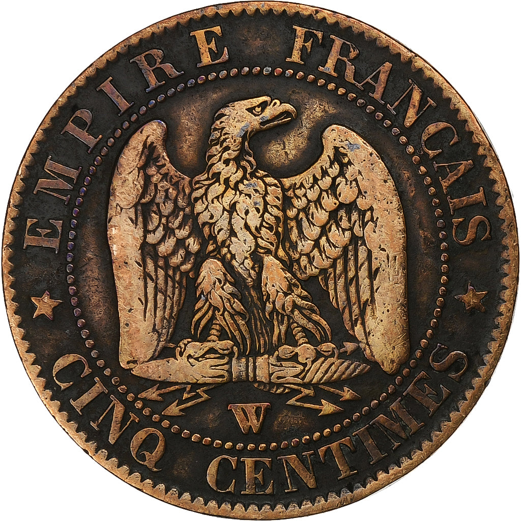 Frankreich, Napoleon III, 5 Centimes, 1856, Lille, Bronze, S+, Gadoury:152
