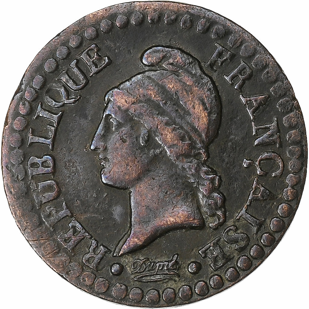 France, Centime, Dupré, AN 7 (1798-1799), Paris, Bronze, VF(30-35), Gadoury:76